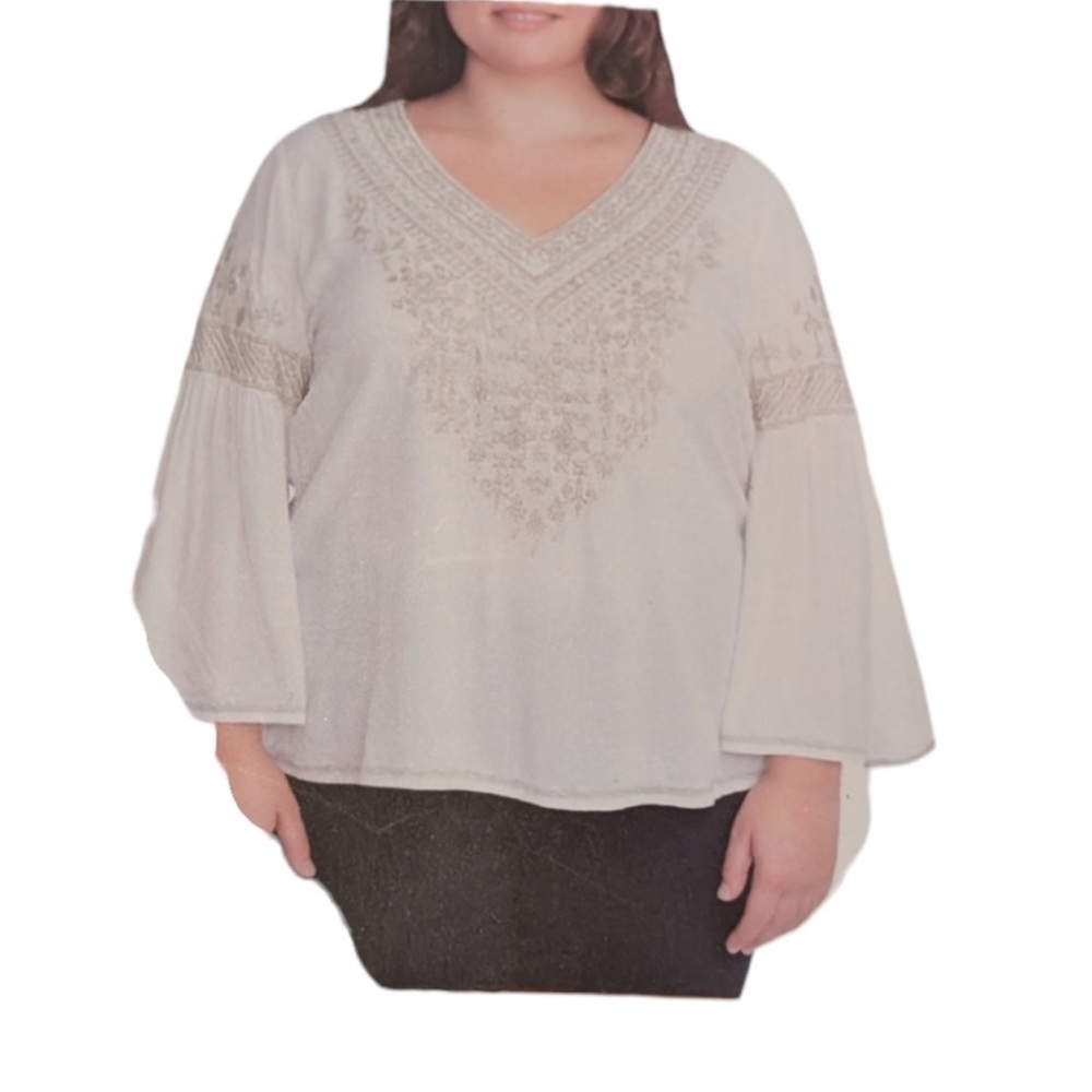 XXL - Chelsea & Theodore Long Sleeve Flared Shirt